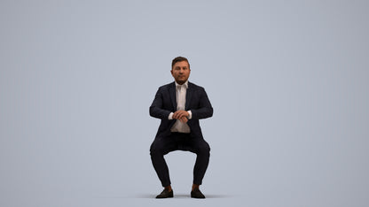 photogrammetry 3D man business, realistic human model archviz FBX, standing pose render