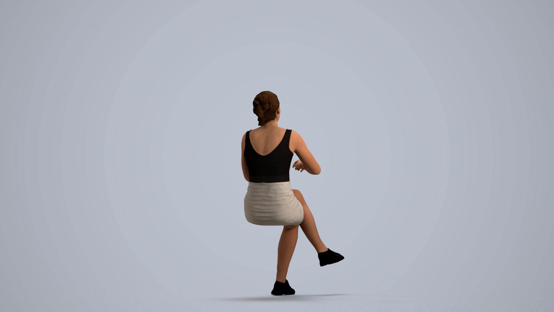 3D people model girl casual kids, scanned human for 3ds Max rendering, front view render