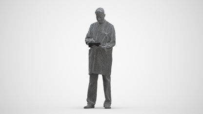3D people model man medical, scanned human for 3ds Max rendering, three-quarter front view render