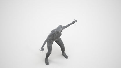 photogrammetry 3D woman sport, realistic human model archviz FBX, wireframe three-quarter view