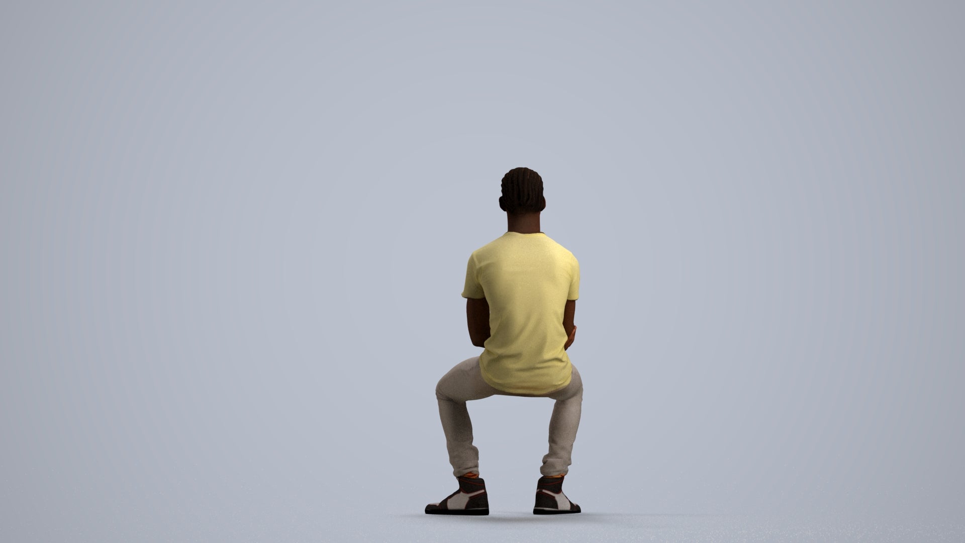 3D human model boy casual kids, photogrammetry scanned person for archviz, front view render
