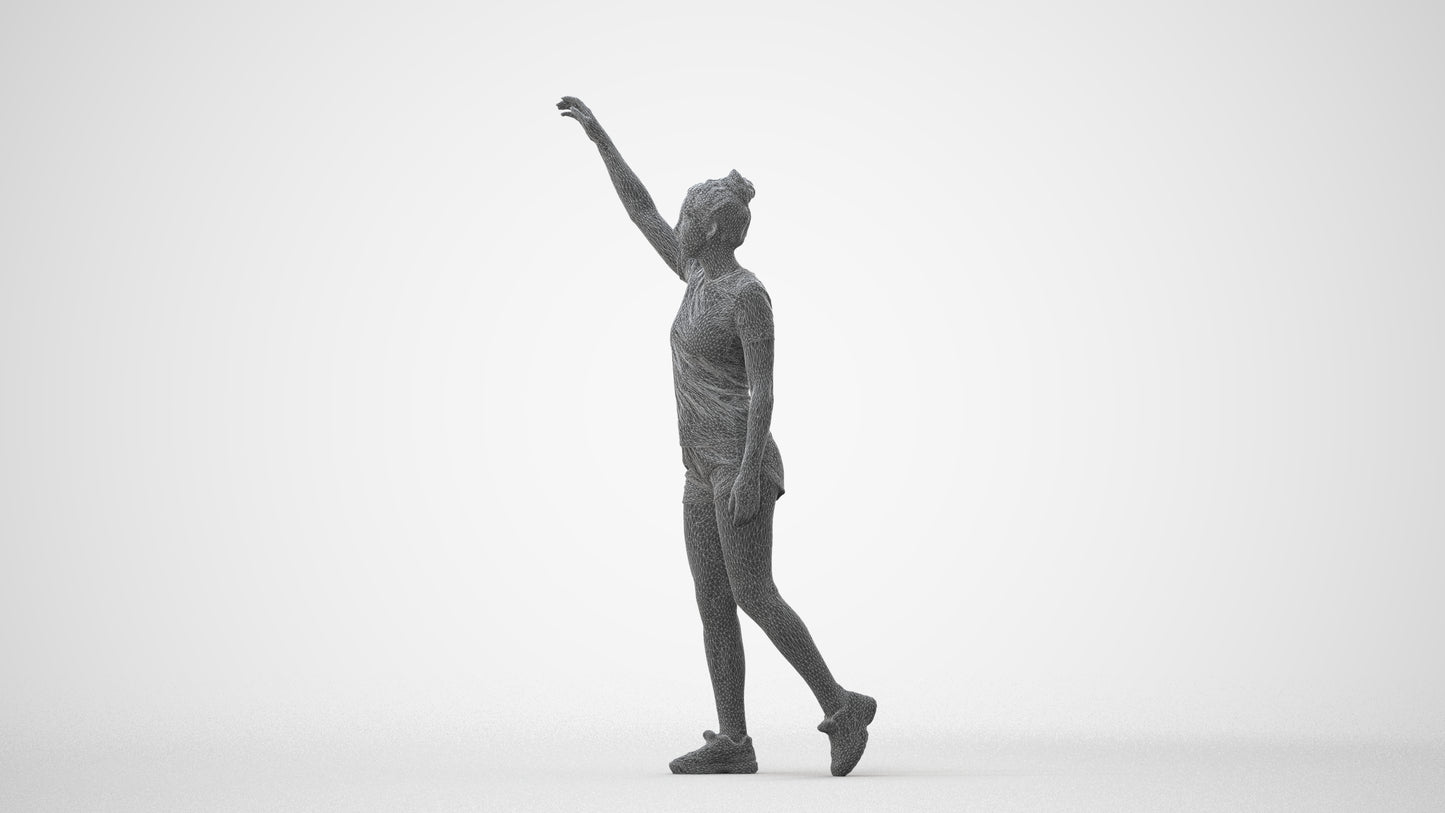 3D human model woman sport, photogrammetry scanned person for archviz, square thumbnail