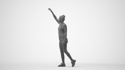 3D human model woman sport, photogrammetry scanned person for archviz, square thumbnail