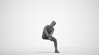 realistic 3D woman sport, scanned archviz people for Blender and 3ds Max, wireframe side view