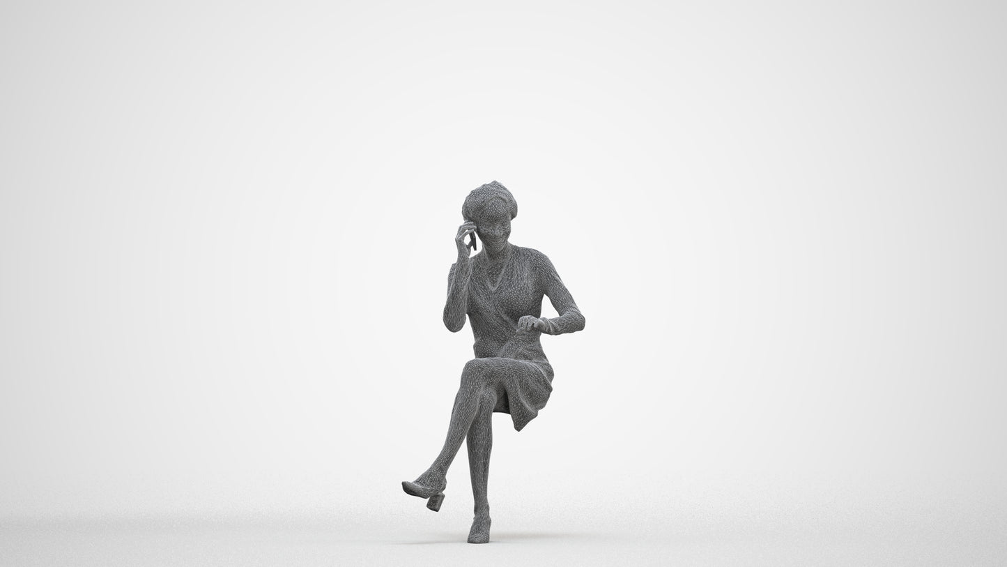 photogrammetry 3D woman casual business, realistic human model archviz FBX, three-quarter front view render