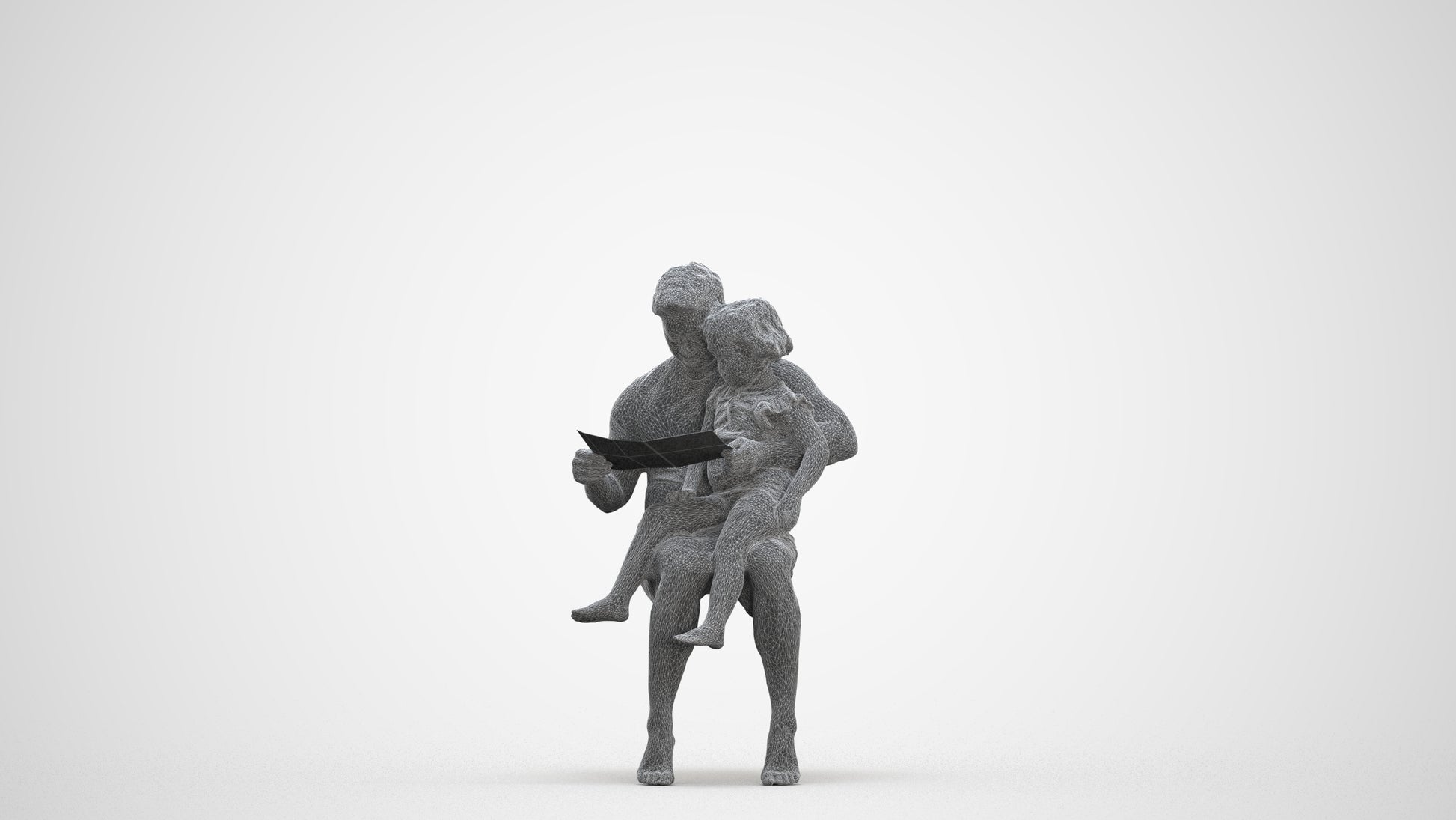 realistic 3D people woman casual kids, render-ready for V-Ray and Corona, FBX OBJ, three-quarter front view render