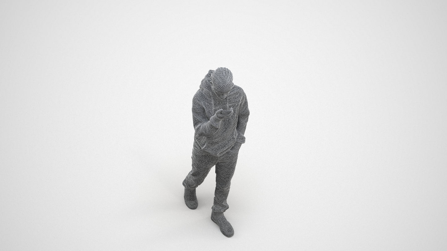 3D people model boy casual kids, scanned human for 3ds Max rendering, wireframe three-quarter view