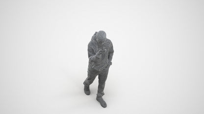 3D people model boy casual kids, scanned human for 3ds Max rendering, wireframe three-quarter view
