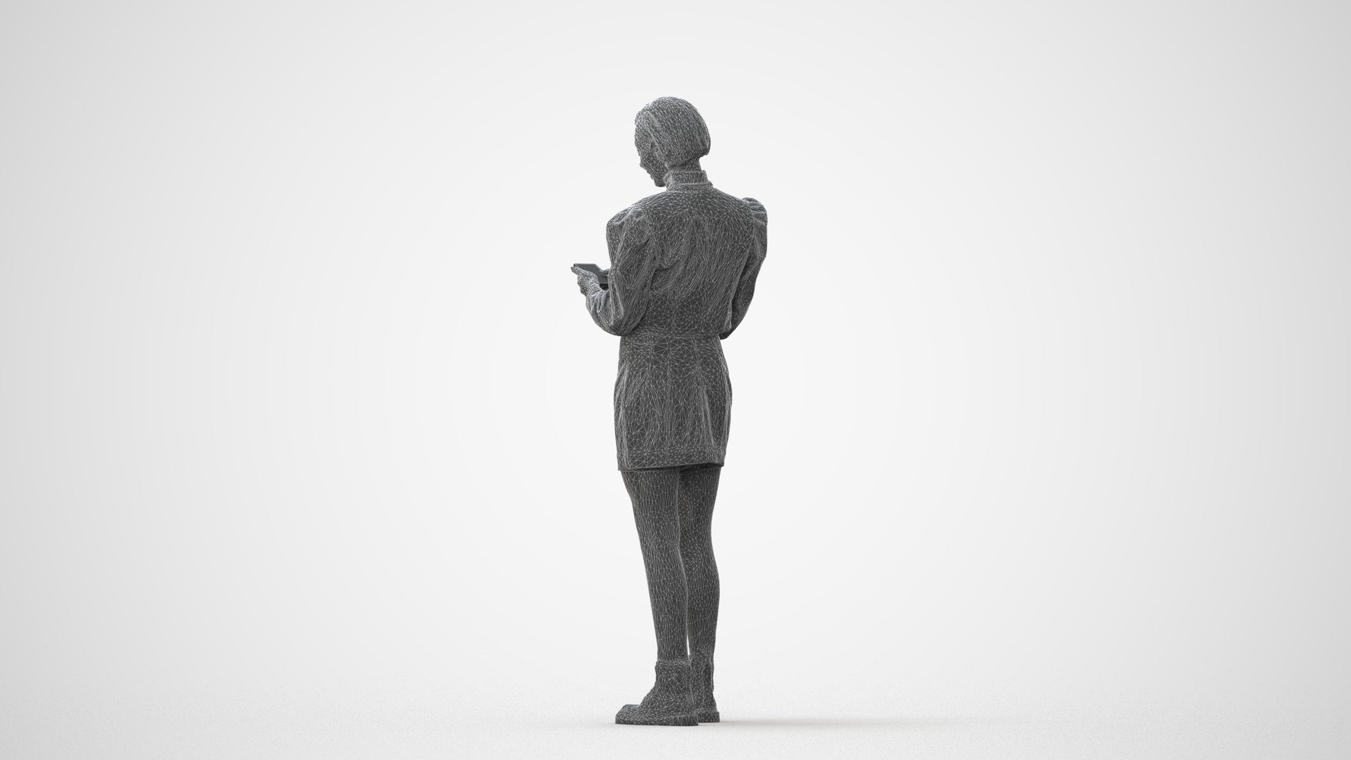 photogrammetry 3D woman casual standing, realistic human model archviz FBX, square thumbnail