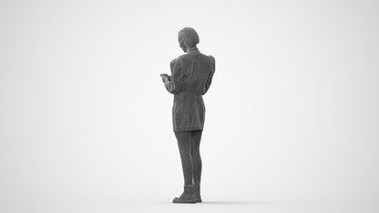 photogrammetry 3D woman casual standing, realistic human model archviz FBX, square thumbnail