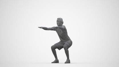 3D people model man casual sport, scanned human for 3ds Max rendering, wireframe back view