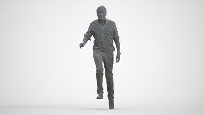 realistic 3D human man casual standing, archviz people FBX OBJ for Blender, three-quarter front view render