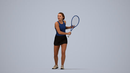 realistic 3D girl sport, scanned archviz people for Blender and 3ds Max, top-down view render