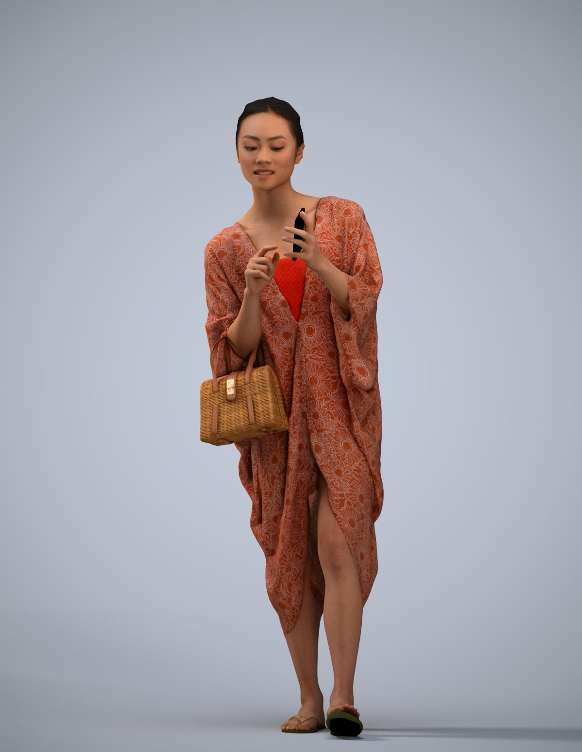 photogrammetry 3D woman walking, realistic human model archviz FBX