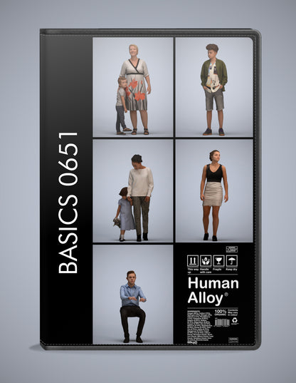 3D people models kids bundle, 5 scanned humans for 3ds Max rendering