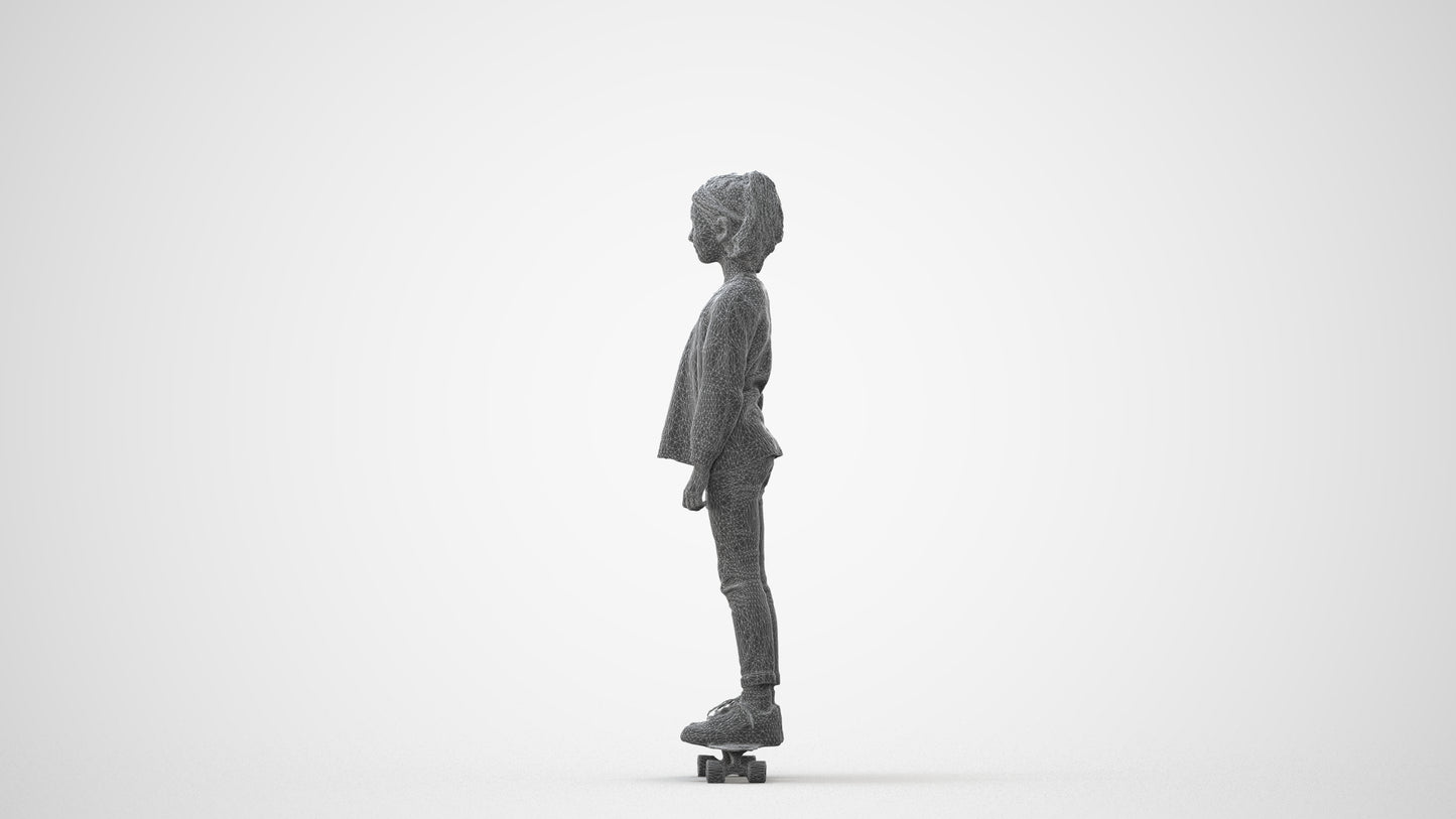 scanned 3D girl casual kids, photogrammetry people for Enscape and V-Ray, square thumbnail
