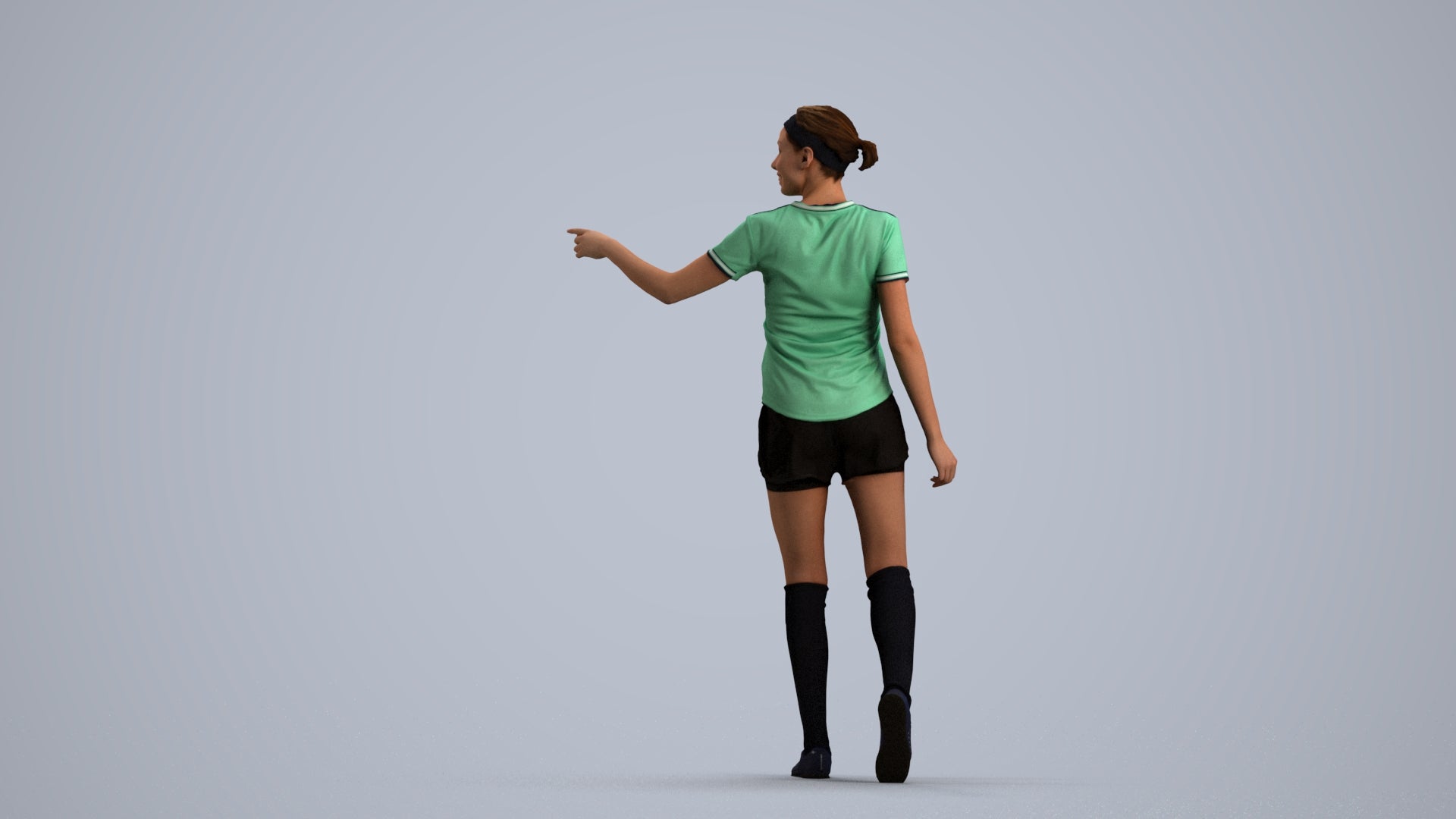photogrammetry 3D woman sport, realistic human model archviz FBX, front view render
