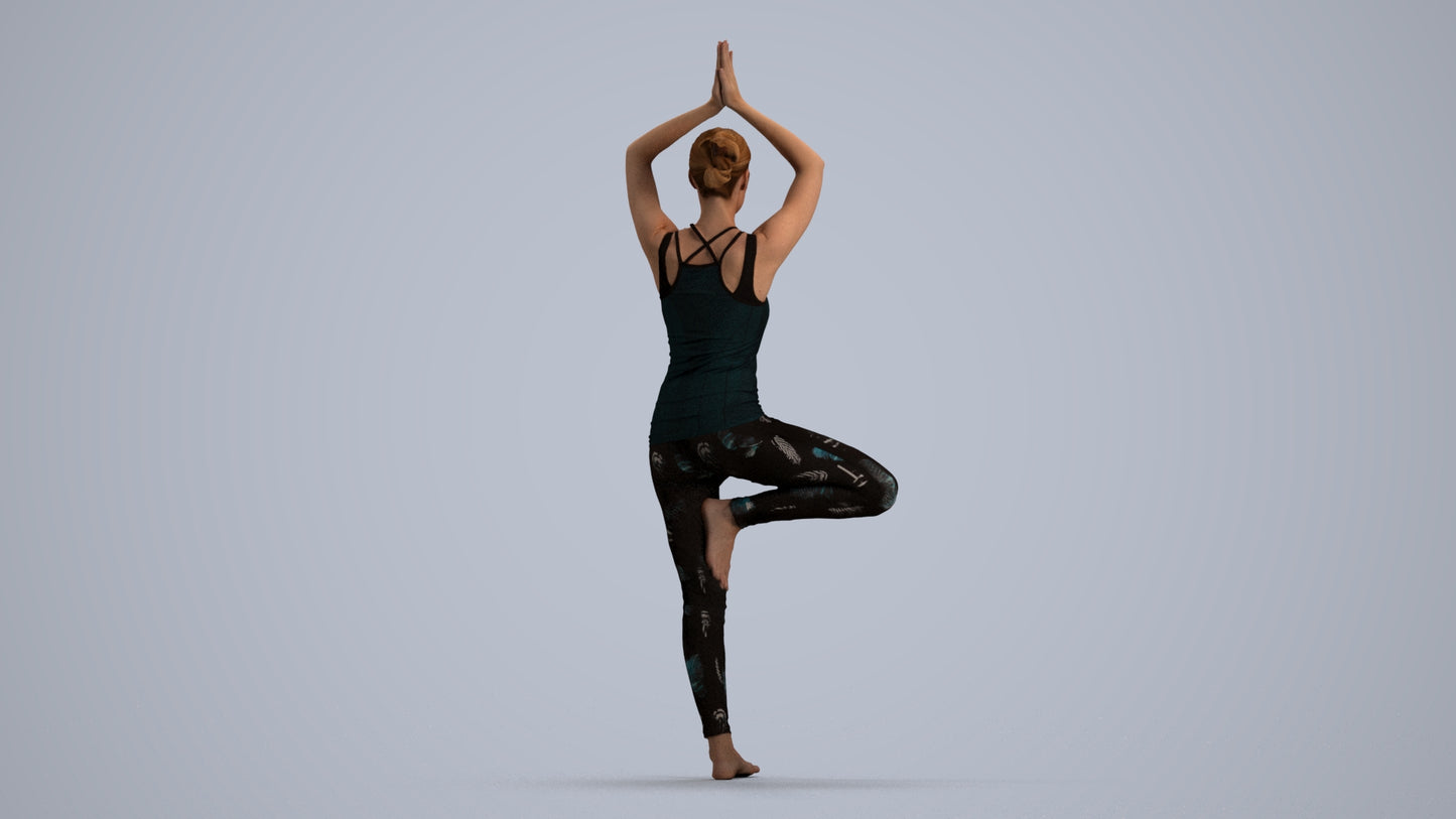 realistic 3D people woman sport, render-ready for V-Ray and Corona, FBX OBJ, front view render