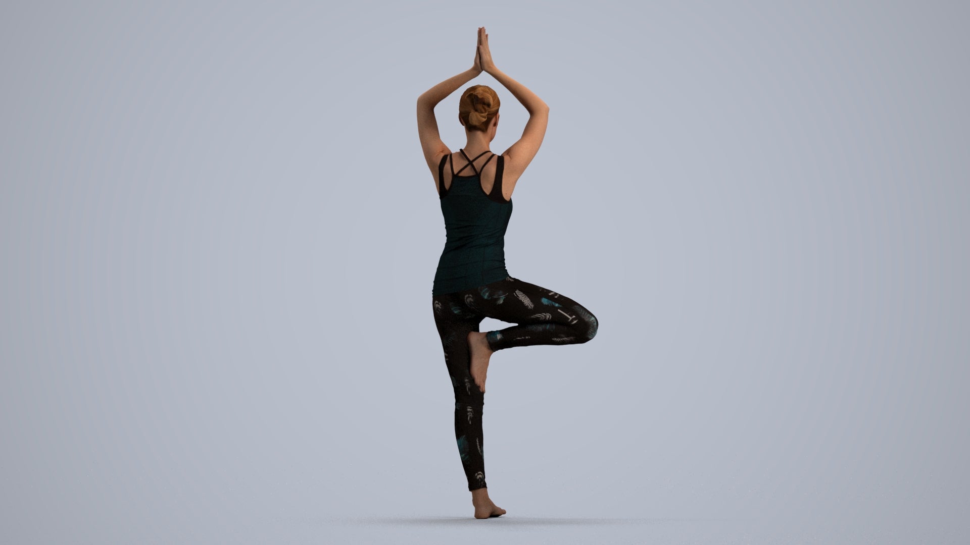 realistic 3D people woman sport, render-ready for V-Ray and Corona, FBX OBJ, front view render