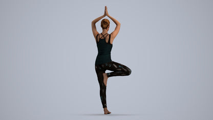 realistic 3D people woman sport, render-ready for V-Ray and Corona, FBX OBJ, front view render