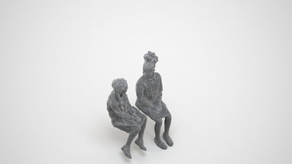 photogrammetry 3D girl kids, realistic human model archviz FBX, wireframe three-quarter view