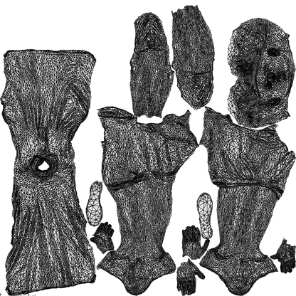 realistic 3D people boy casual kids, render-ready for V-Ray and Corona, FBX OBJ, wireframe top-down view