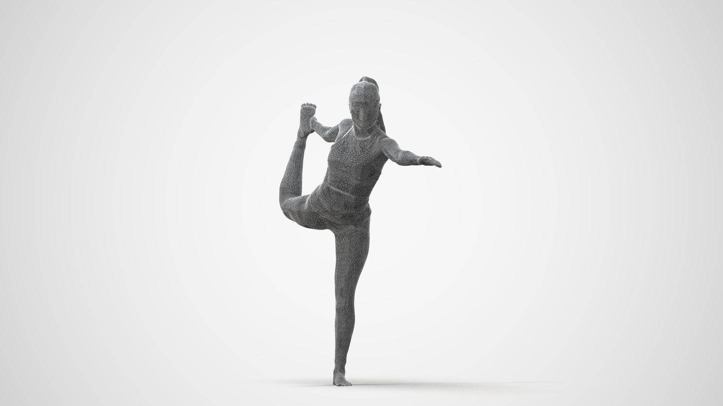 3D scanned woman sport, photorealistic archviz people for Enscape and SketchUp, square thumbnail