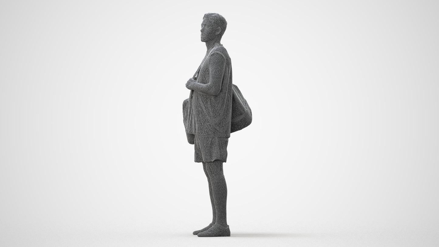 scanned 3D man sport, photogrammetry people for Enscape and V-Ray, square thumbnail