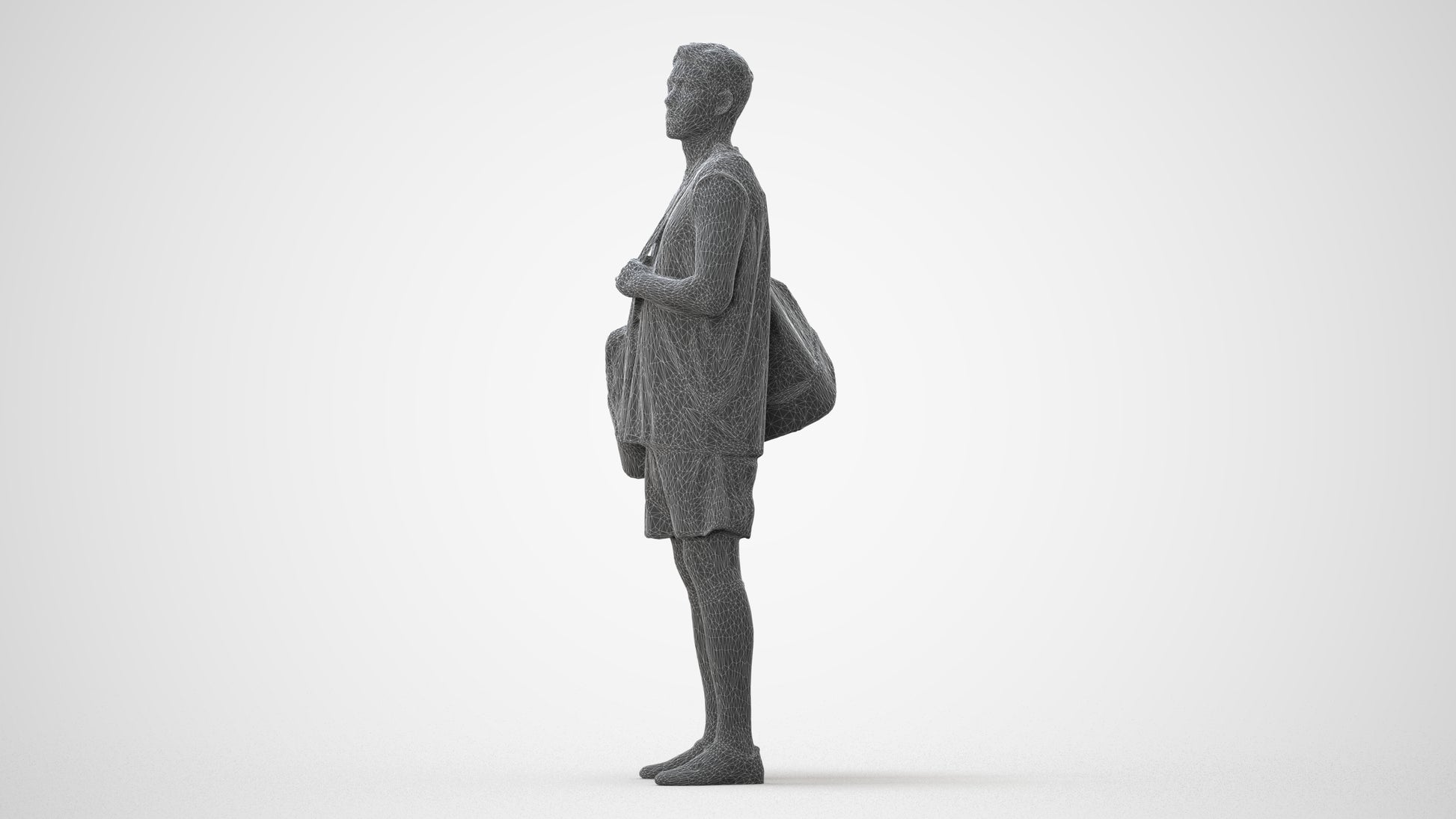 scanned 3D man sport, photogrammetry people for Enscape and V-Ray, square thumbnail
