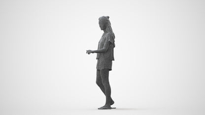 photogrammetry 3D woman casual door, realistic human model archviz FBX, square thumbnail