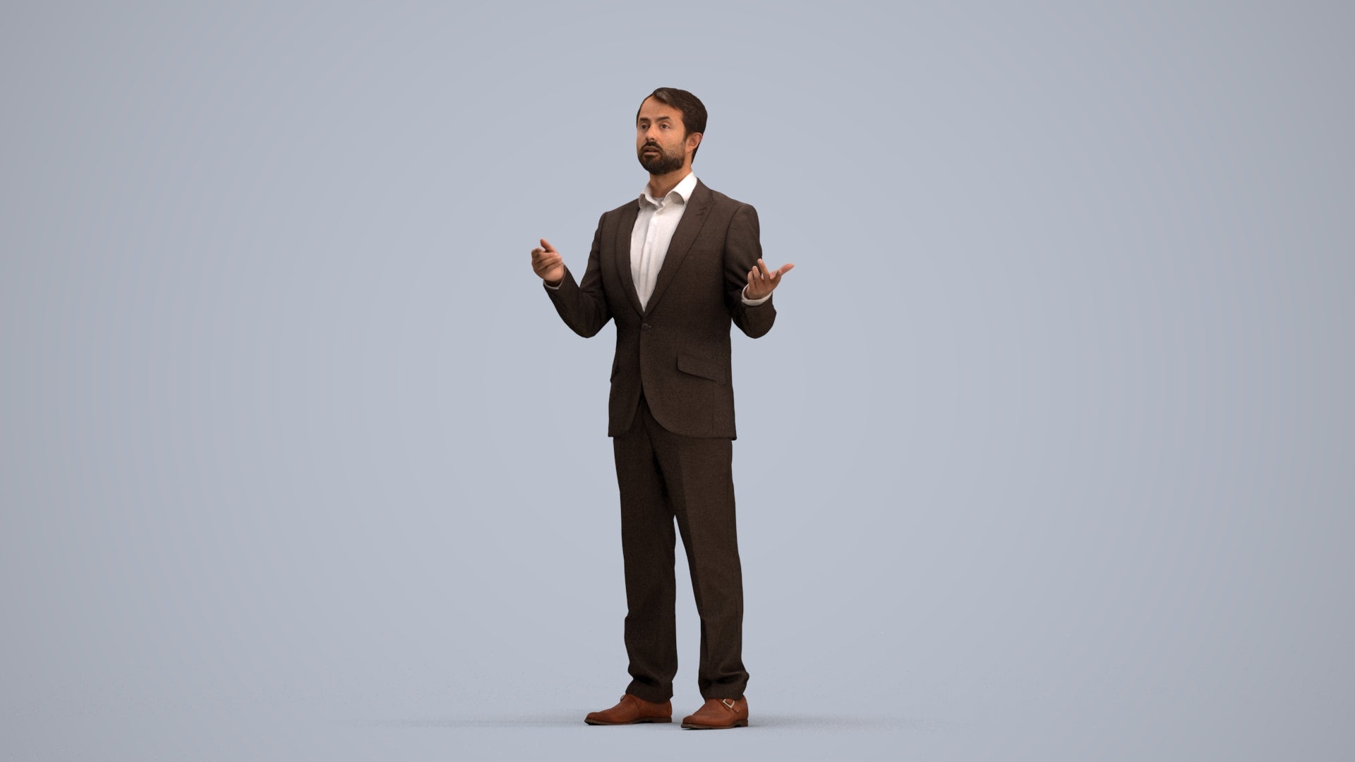 realistic 3D man business, scanned archviz people for Blender and 3ds Max, standing pose render