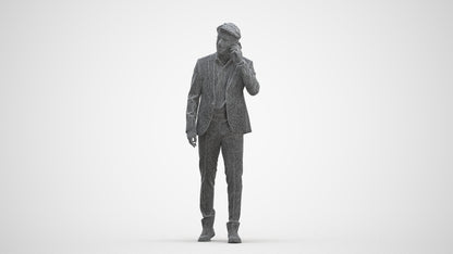 3D people model man business, scanned human for 3ds Max rendering, three-quarter front view render