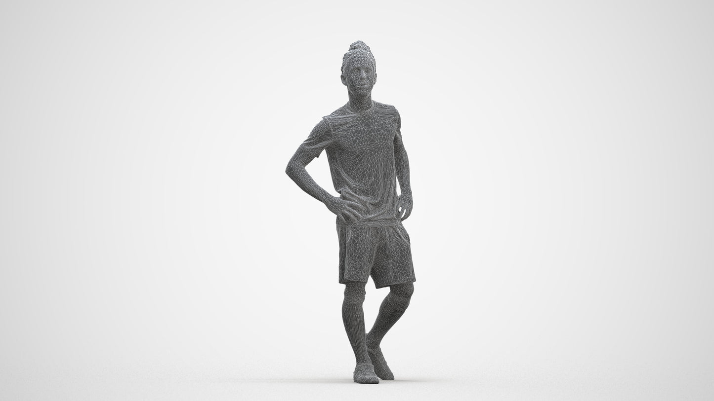 realistic 3D people man sport, render-ready for V-Ray and Corona, FBX OBJ, three-quarter front view render