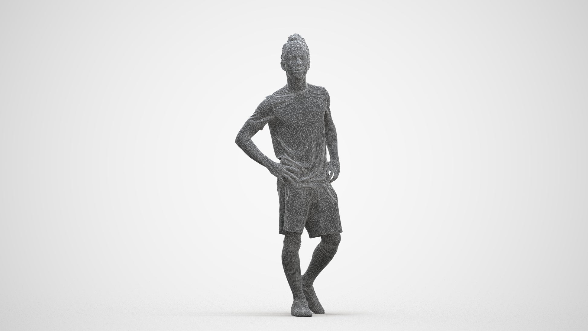 realistic 3D people man sport, render-ready for V-Ray and Corona, FBX OBJ, three-quarter front view render