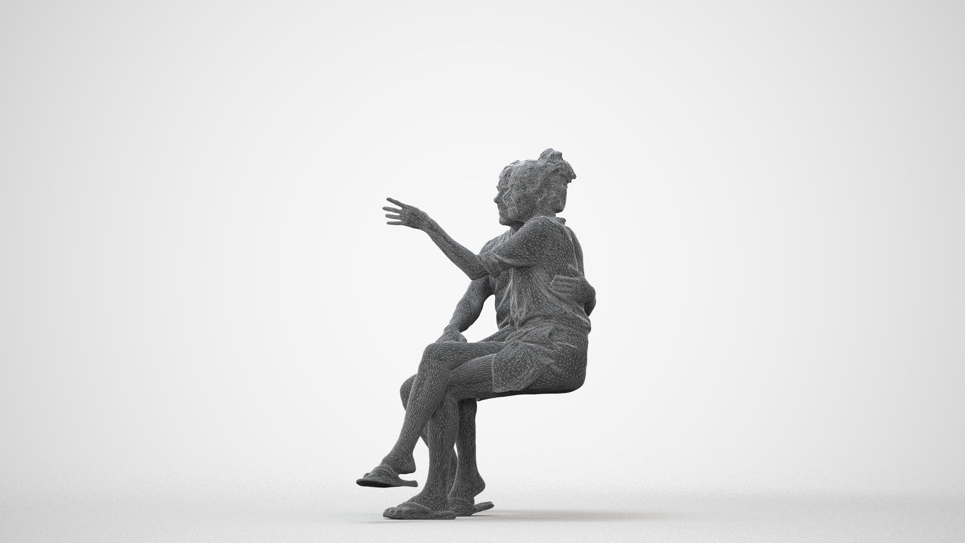 3D human model woman casual couple, photogrammetry scanned person for archviz, square thumbnail