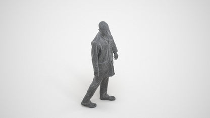 realistic 3D man medical, scanned archviz people for Blender and 3ds Max, wireframe three-quarter view