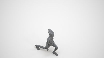 realistic 3D girl casual kids, scanned archviz people for Blender and 3ds Max, wireframe three-quarter view