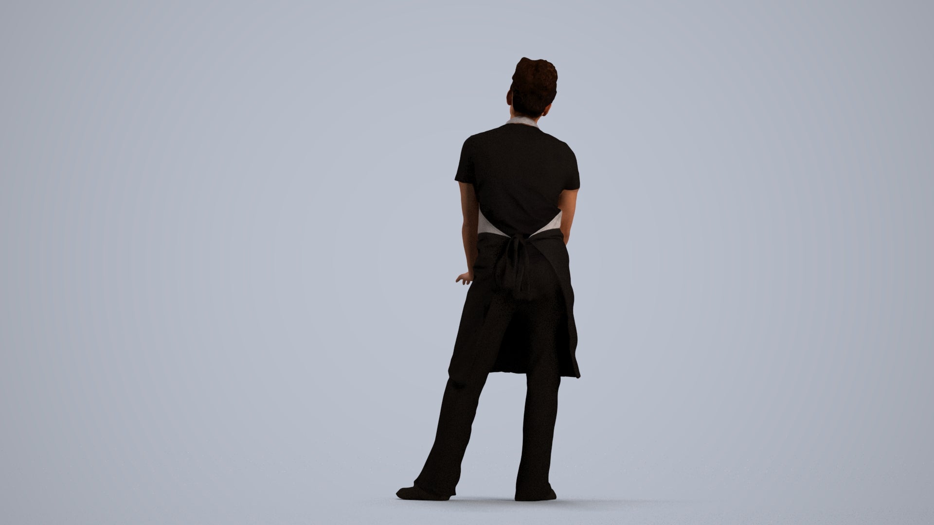 scanned 3D woman hospitality, photogrammetry people for Enscape and V-Ray, front view render