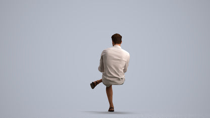 realistic 3D man casual sitting, scanned archviz people for Blender and 3ds Max, front view render