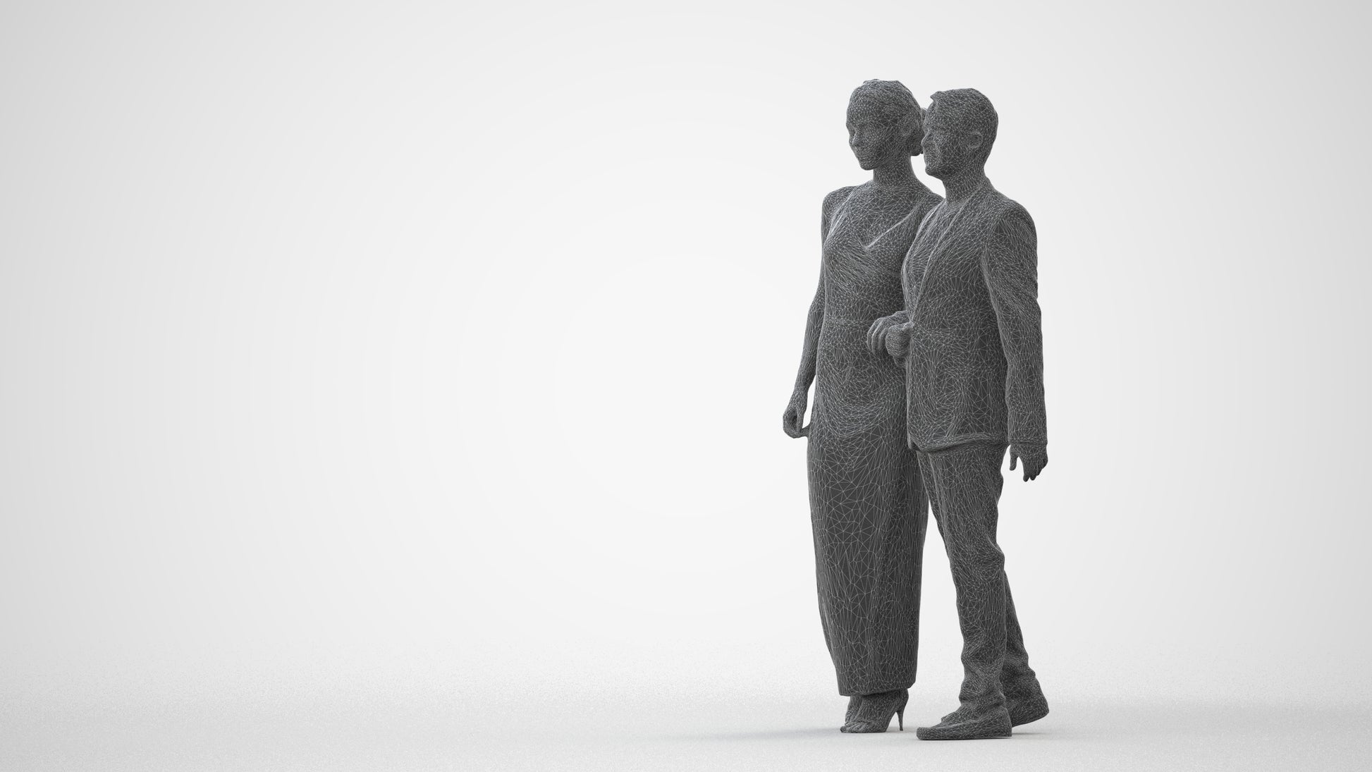 3D scanned woman couple formal, photorealistic archviz people for Enscape and SketchUp, square thumbnail