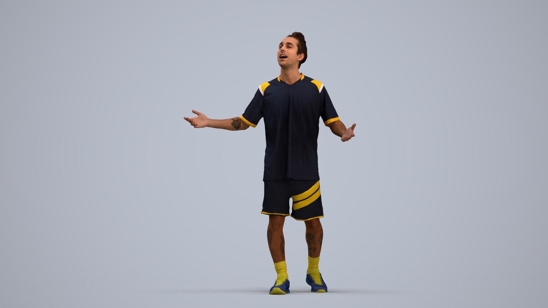 realistic 3D human man sport, archviz people FBX OBJ for Blender, standing pose render