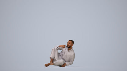 realistic 3D people man sitting, render-ready for V-Ray and Corona, FBX OBJ, top-down view render