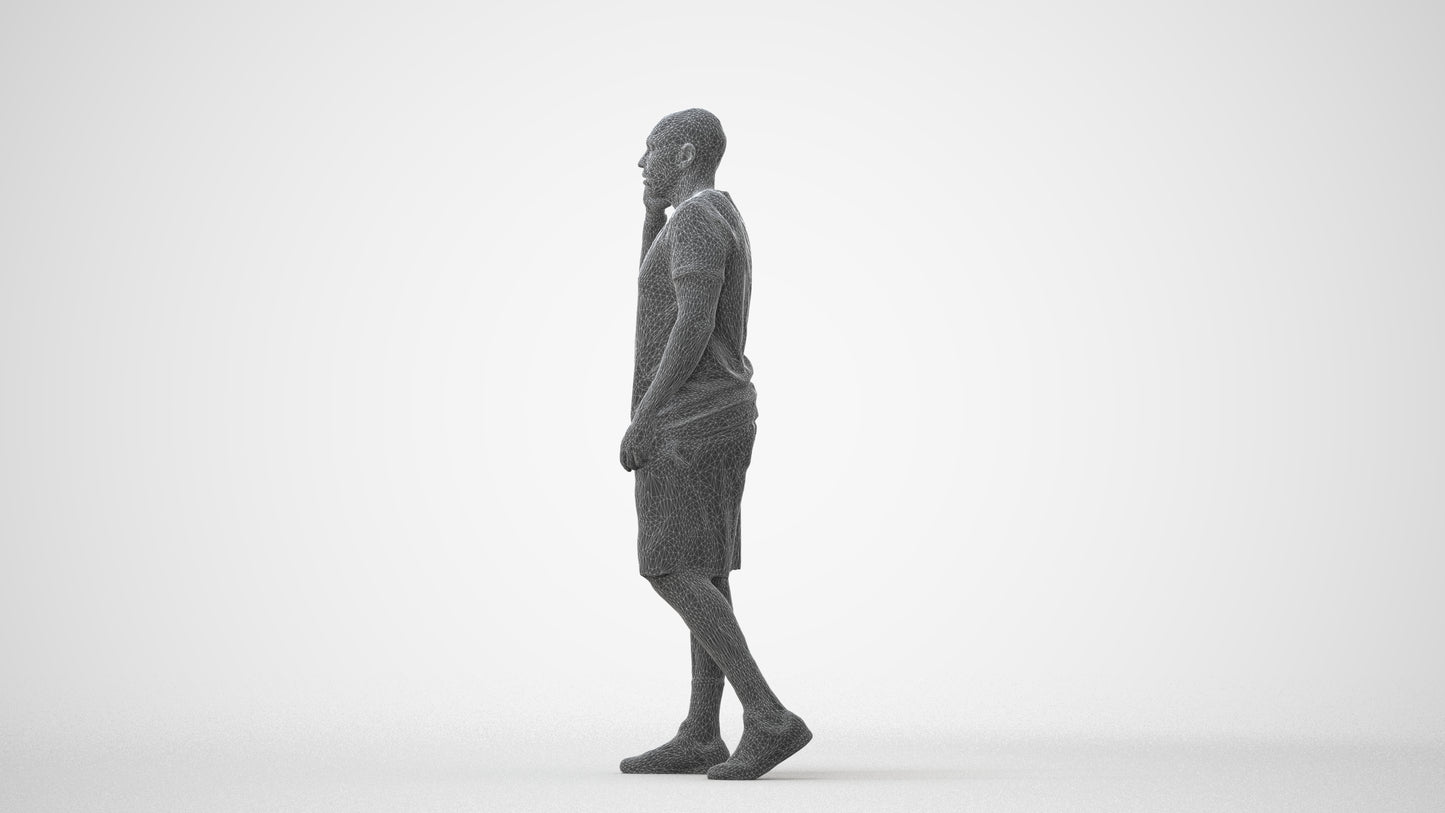 scanned 3D man sport, photogrammetry people for Enscape and V-Ray, square thumbnail