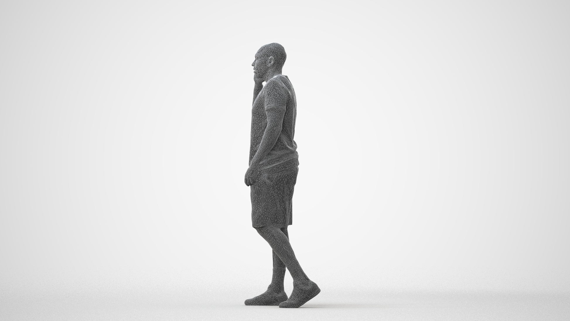 scanned 3D man sport, photogrammetry people for Enscape and V-Ray, square thumbnail