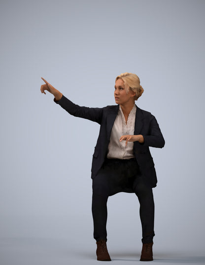 scanned 3D woman business mix, photogrammetry people for Enscape and V-Ray