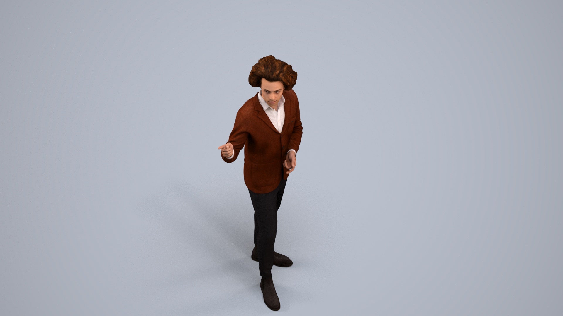 realistic 3D man business shopping, scanned archviz people for Blender and 3ds Max, back view render