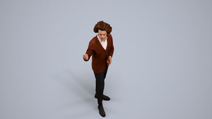 realistic 3D man business shopping, scanned archviz people for Blender and 3ds Max, back view render