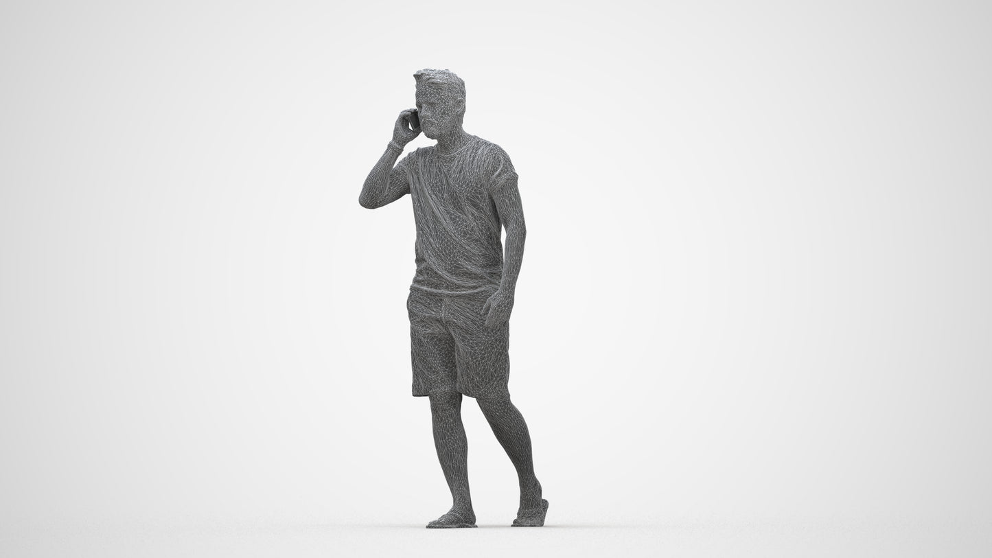realistic 3D human man walking, archviz people FBX OBJ for Blender, wireframe back view