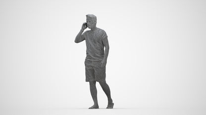 realistic 3D human man walking, archviz people FBX OBJ for Blender, wireframe back view