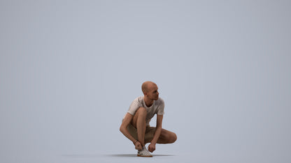 scanned 3D man casual standing, photogrammetry people for Enscape and V-Ray, side view render